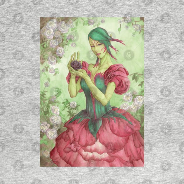 Rose Seelie Faerie Fairy Art Floral Flower Woman Olde Fae Game Art by angelasasser